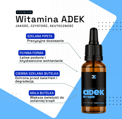 ADEK Krople 10 ml – kompleks witamin A, D, E i K