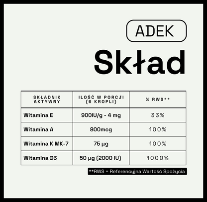 ADEK Krople 10 ml – kompleks witamin A, D, E i K