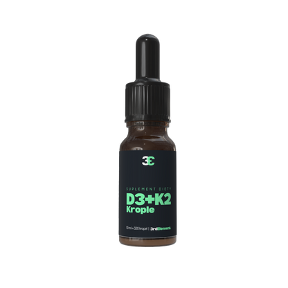 Bottle of D3+K2 Krople on a white background